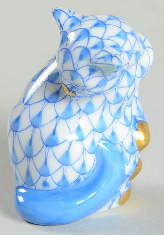 Cats Miniature Cat-Blue - No Box by Herend-1