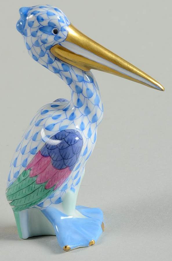 Waterfowl Pelican-Blue - No Box by Herend-1