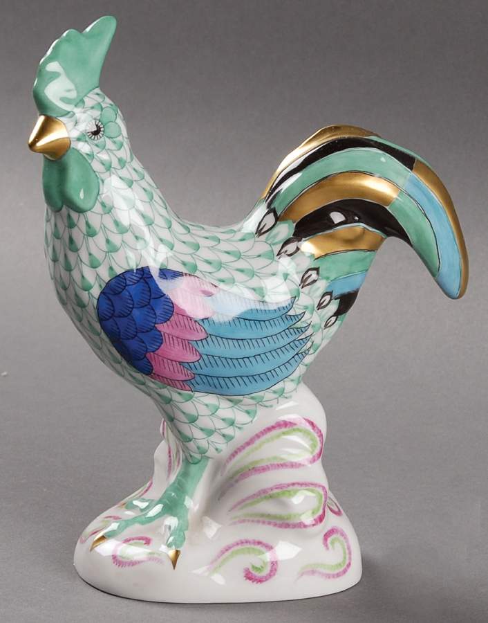 Roosters Rooster-Green - No Box by Herend-1