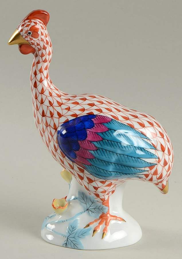 Game Birds Guinea Hen-Rust - No Box by Herend-1