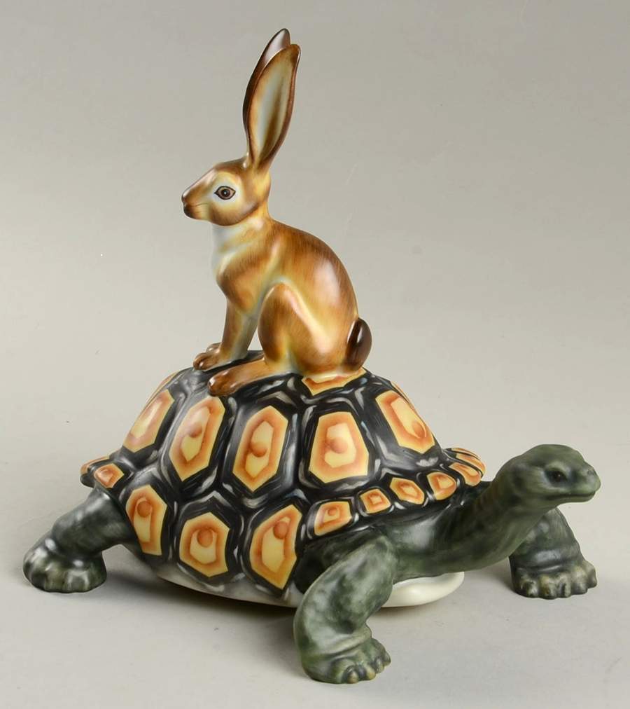 Kingdom Classic Tortoise & Hare-Natural - No Box by Herend-1