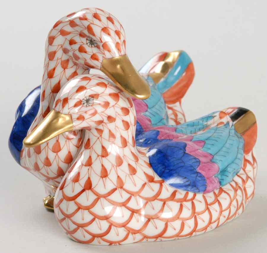 Ducks Pair Of Ducks-Rust - No Box by Herend-1