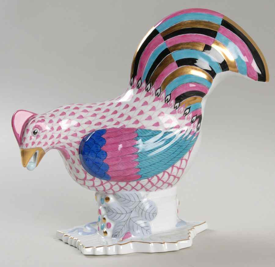 Roosters Rooster Looking Left-Raspberry - No Box by Herend-1