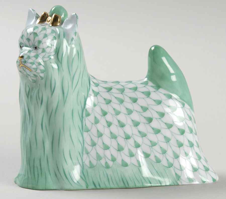 Dogs Yorkshire Terrier-Green - No Box by Herend-1