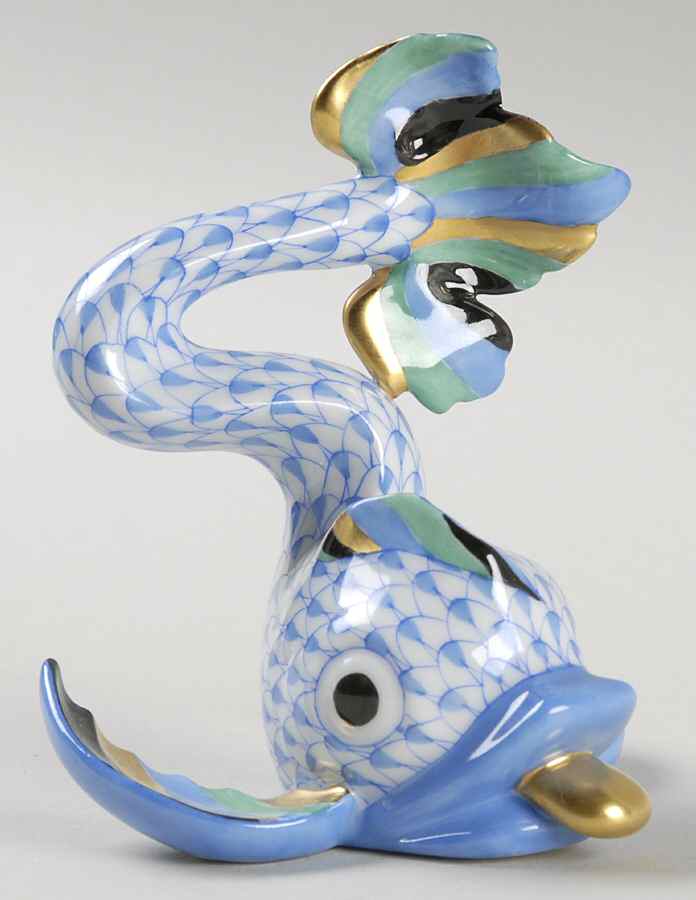 Dolphins Dolphin-Blue - No Box by Herend-1