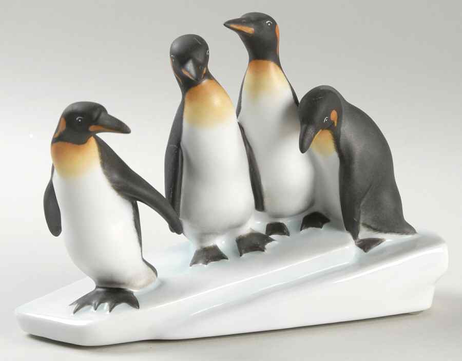 Waterfowl Penguins On Ice-Natural - No Box by Herend-1