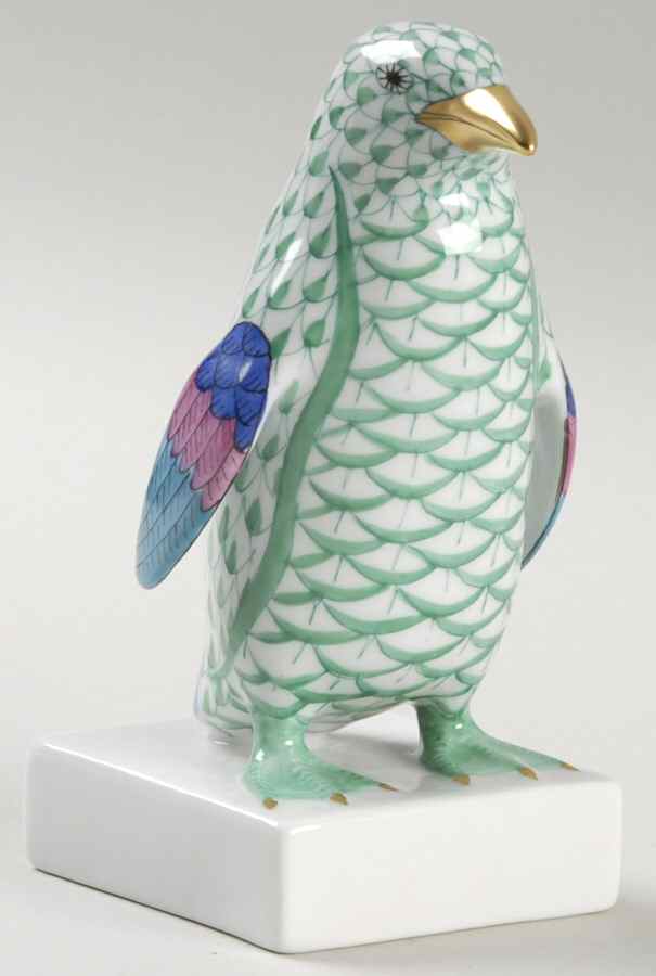 Waterfowl Penguin-Green - No Box 42 by Herend-1