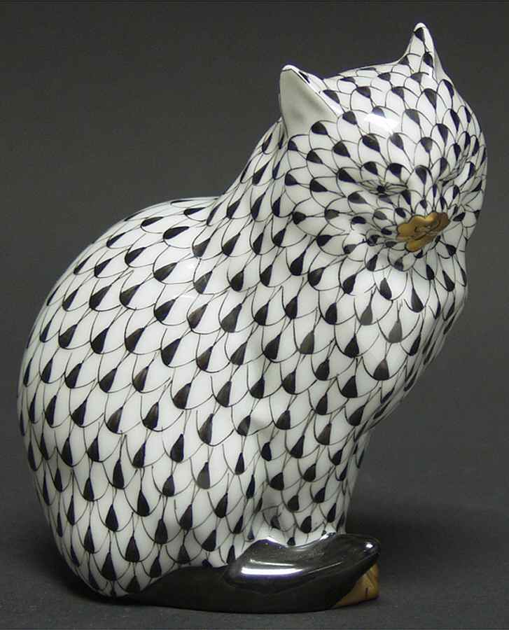 Cats Cat-Black - No Box by Herend-1