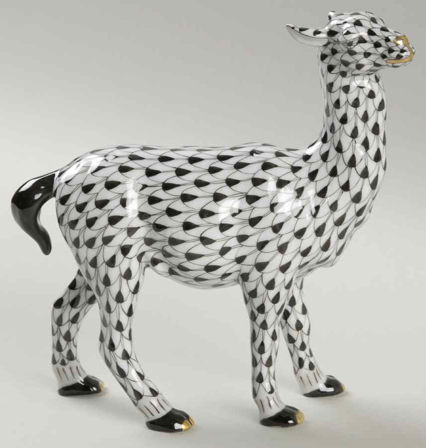 Horses (Equine) Llama-Black - No Box by Herend-1