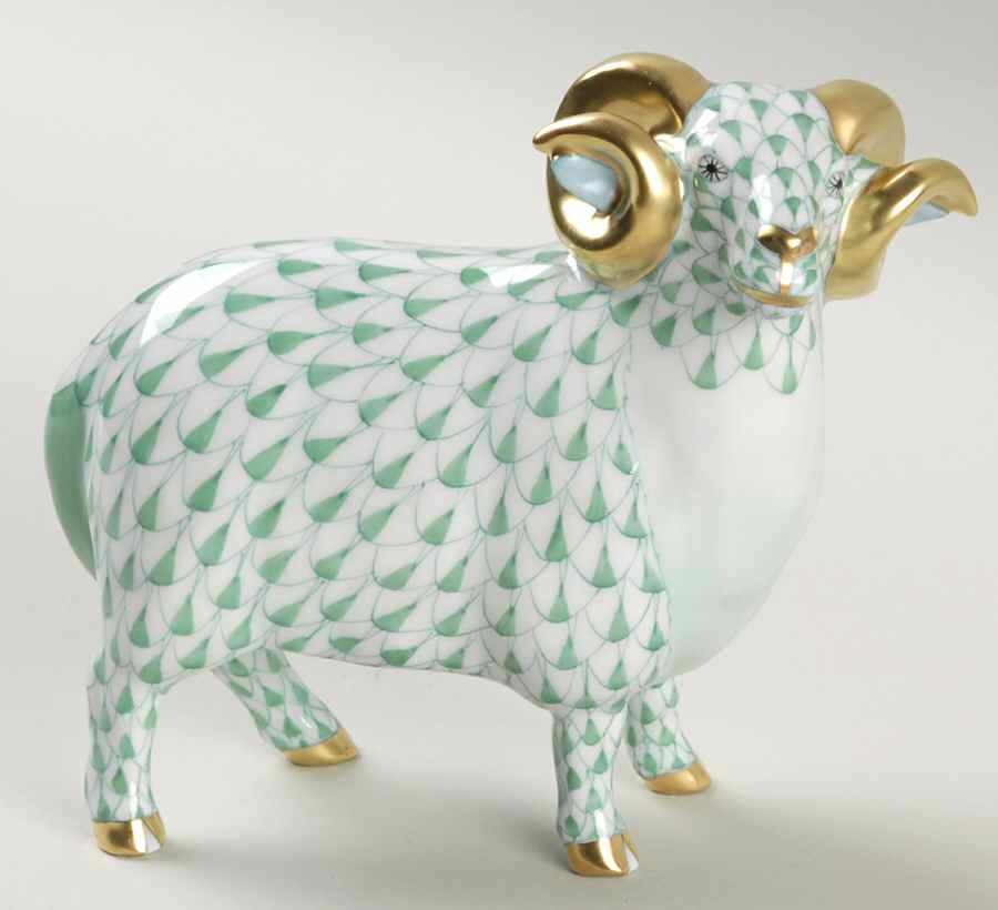 Rams English Ram-Green - No Box by Herend-1
