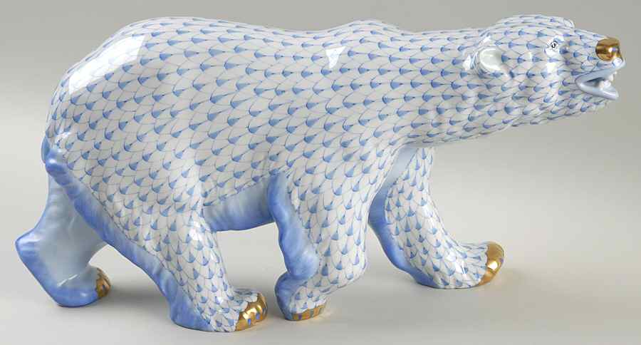 Bears Polar Bear-Blue - No Box by Herend-1