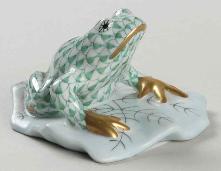 Frogs Frog On Lily Pad-Green - No Box by Herend-1