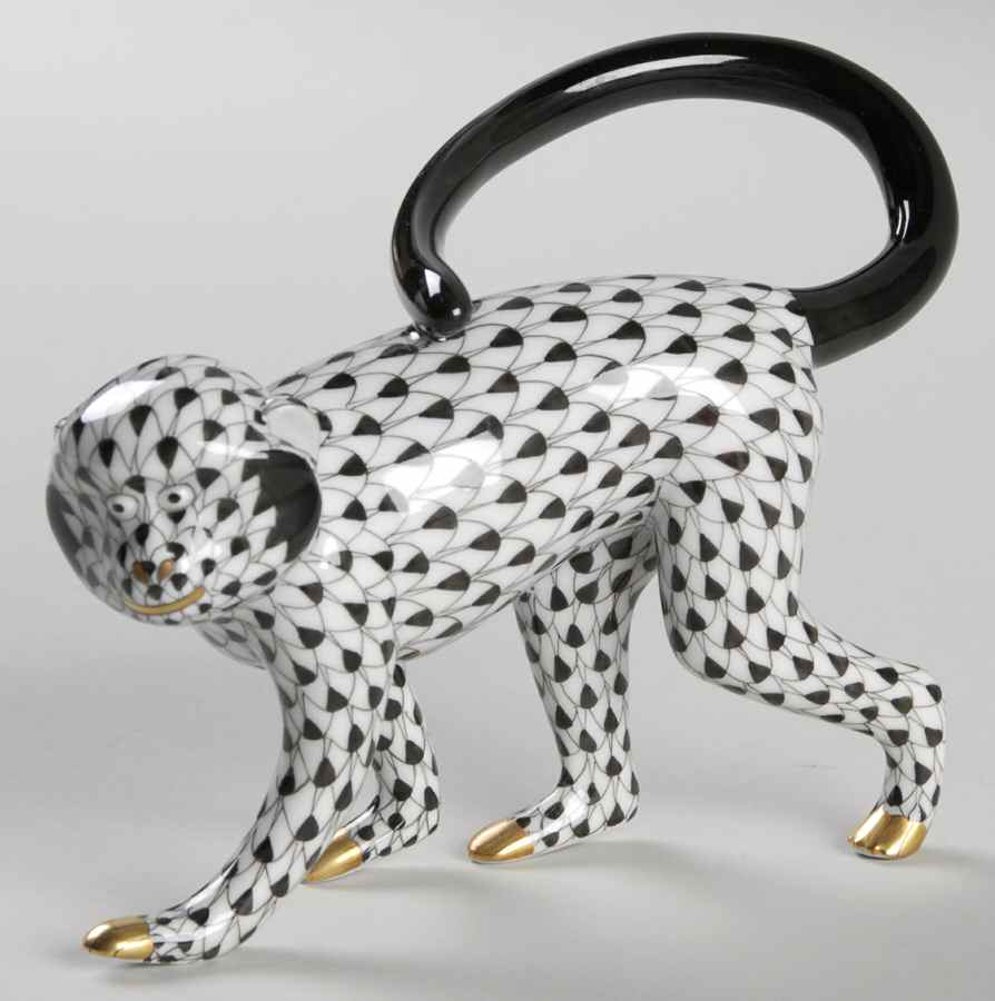 Monkeys Walking Monkey-Black - No Box by Herend-1
