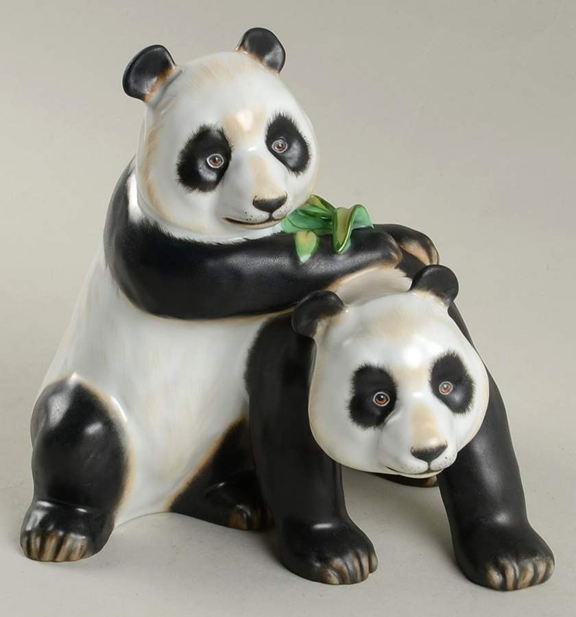 Kingdom Classic Pandas-Natural - No Box by Herend-1