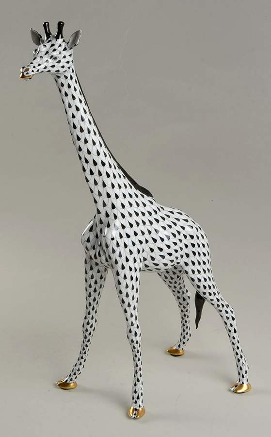 Wild Animals Giraffe-Large/Black - No Box by Herend-1