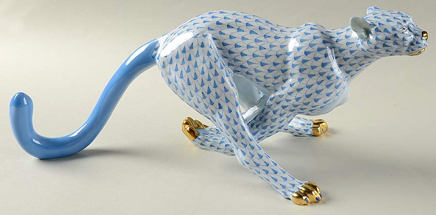 Wild Cats Cheetah-Blue - No Box by Herend-1