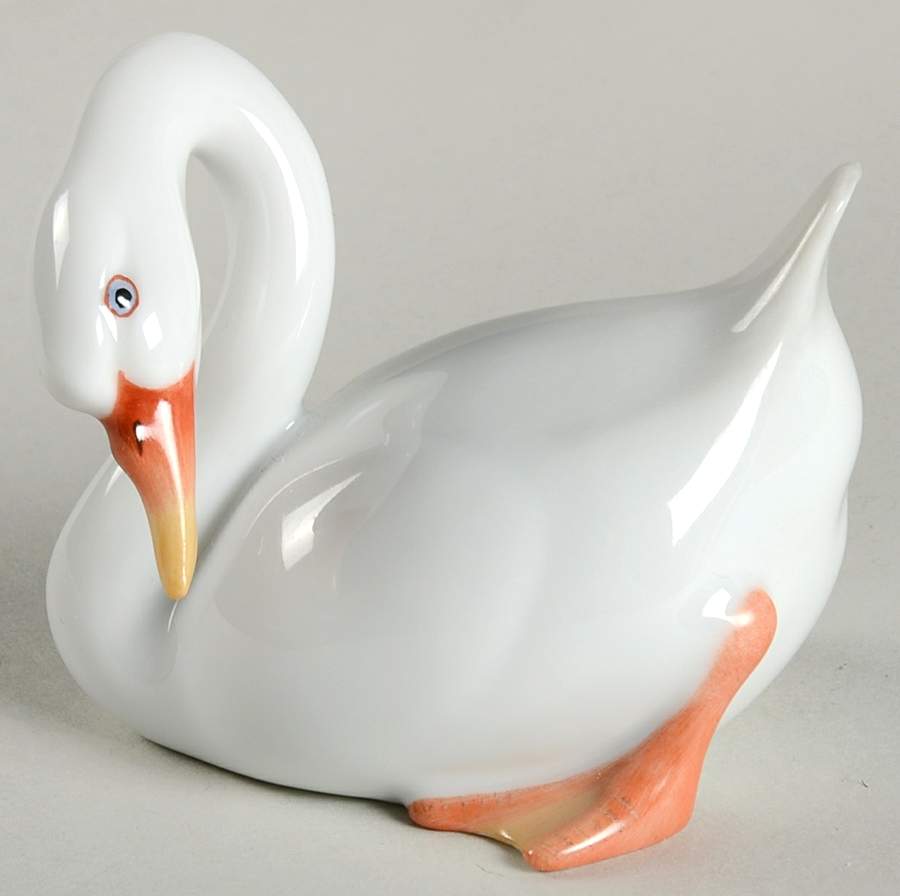 Waterfowl Swan-Natural - No Box by Herend-1