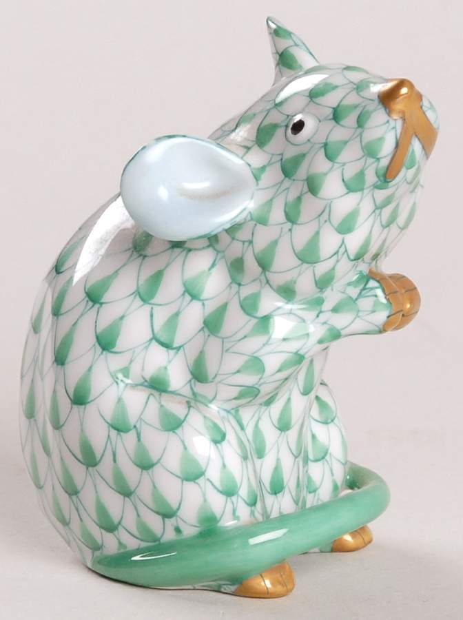 Rodents Mouse-Green - No Box by Herend-1