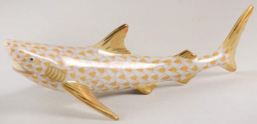 Sea Marine Animals Shark-Butterscotch - No Box by Herend-1