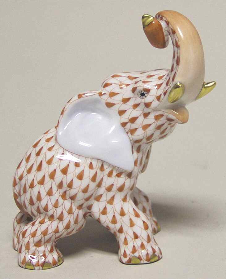 Elephants Joyful Elephant-Rust - No Box by Herend-1