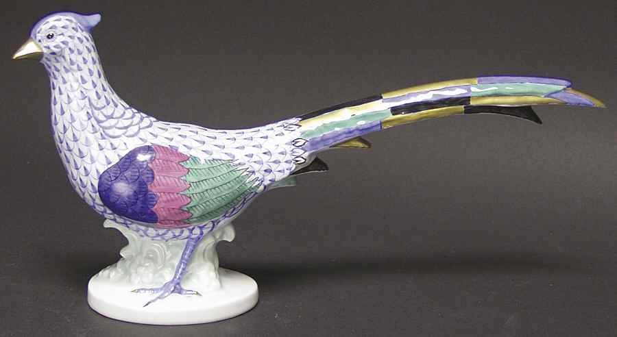 Game Birds Pheasant-Blue - No Box by Herend-1