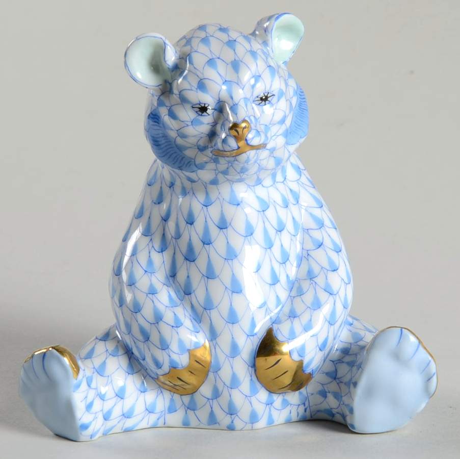 Bears Baby Bear Sitting-Blue - No Box by Herend-1