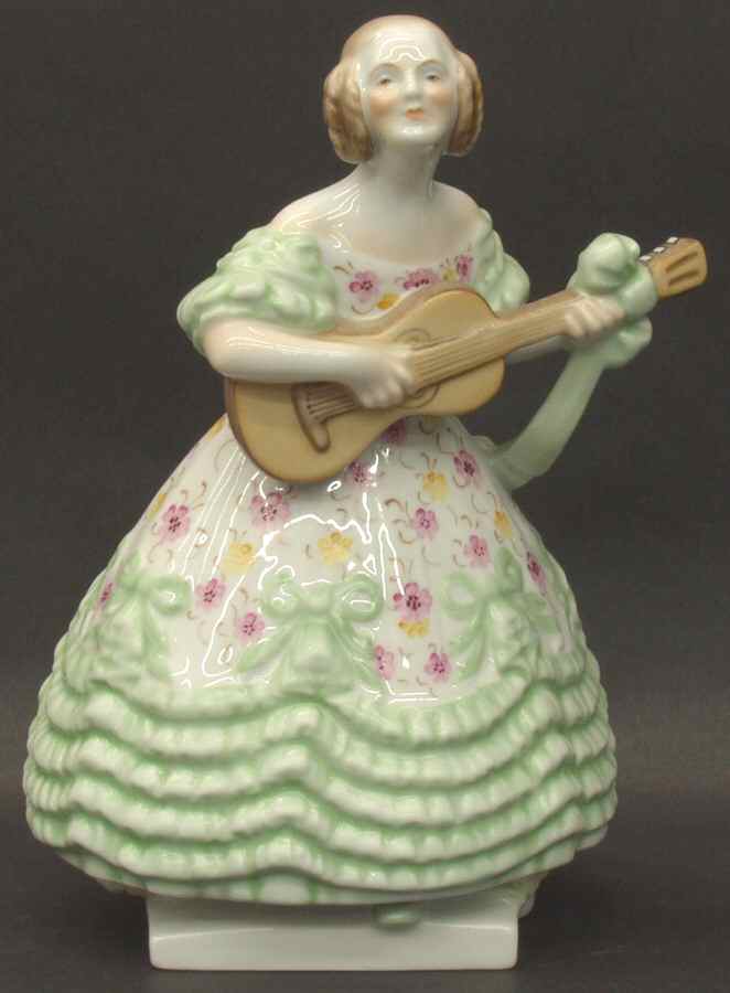 Traditional Hungarian People Mrs Dery - Large Green Floral Dress - No Box by Herend-1