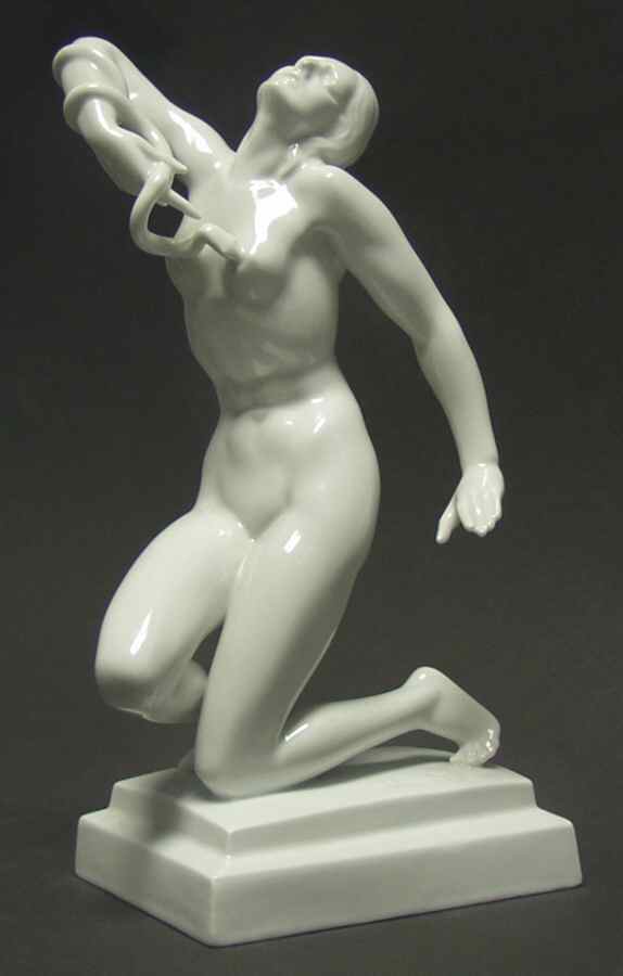 Nudes Lady With Snake-White - No Box by Herend-1