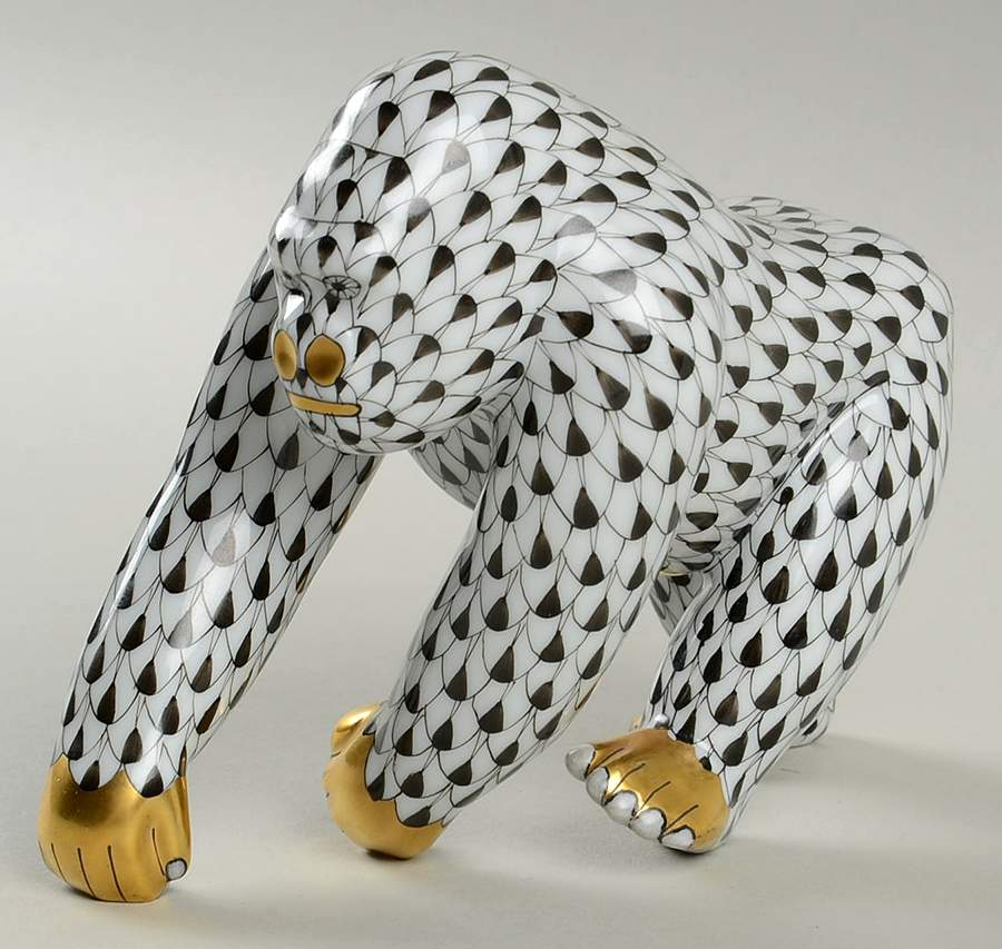 Monkeys Gorilla-Black - No Box by Herend-1