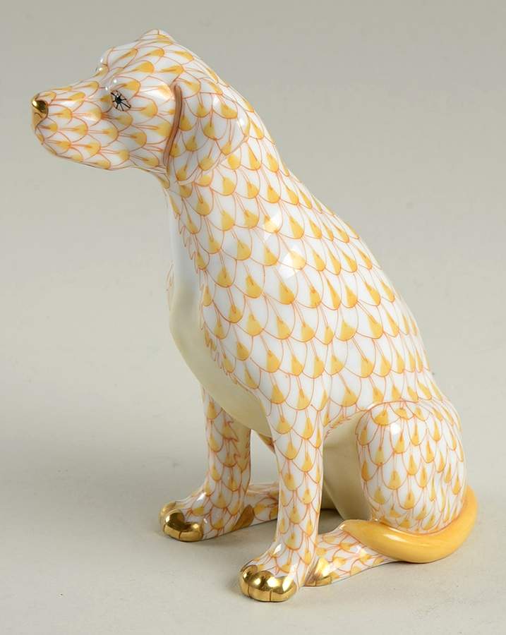 Dogs Dalmatian Seated-Butterscotch - No Box by Herend-1