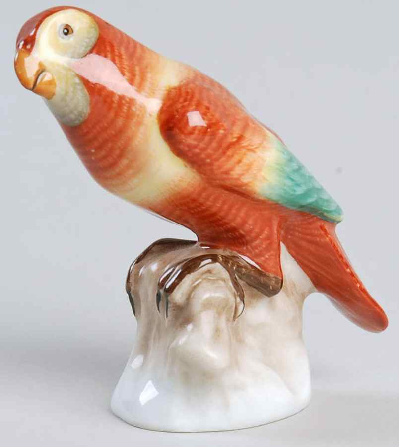 Birds Parrot-Sitting/Natural - No Box by Herend-1