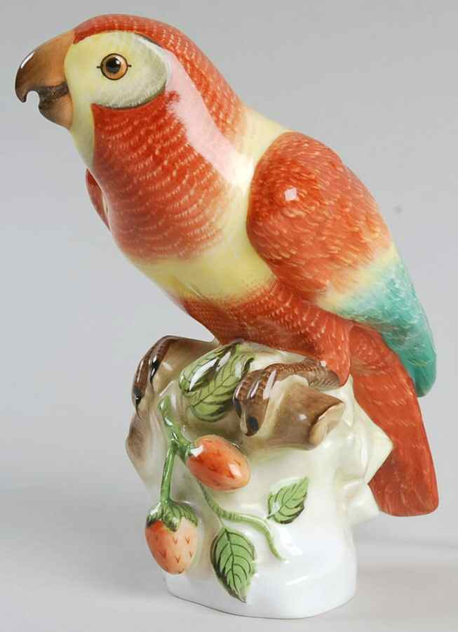 Birds Parrot-Natural/Rust - No Box by Herend-1