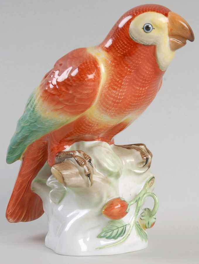 Birds Parrot-Sitting/Natural - No Box by Herend-1