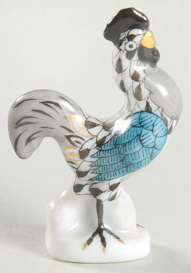 Roosters Mini Rooster-Black - No Box by Herend-1