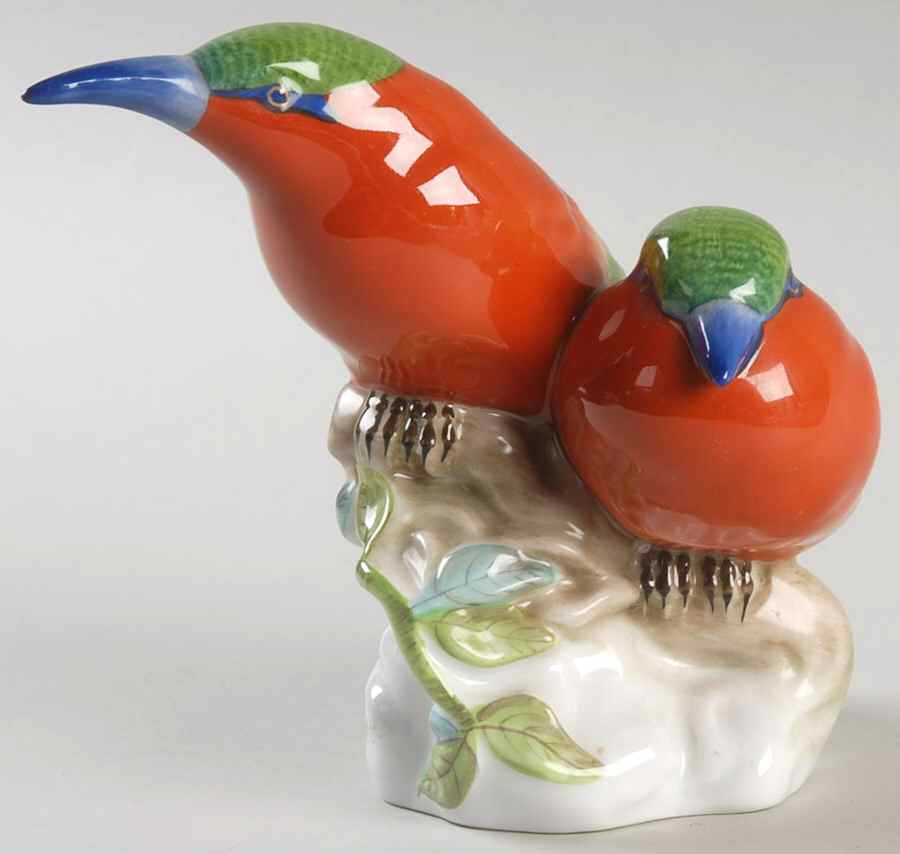 Birds Pair Of Robins-Natural - No Box by Herend-1