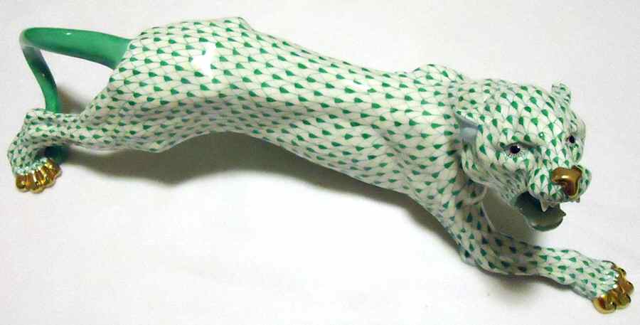 Wild Cats Tiger-Green - No Box by Herend-1