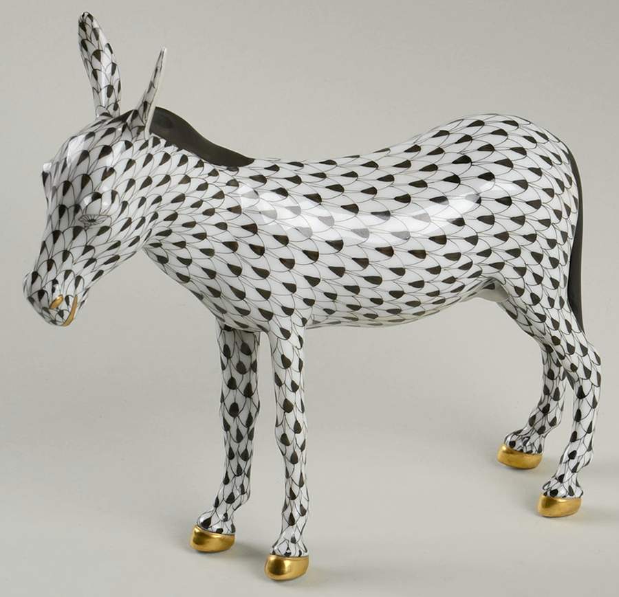 Horses (Equine) Donkey-Black - No Box by Herend-1