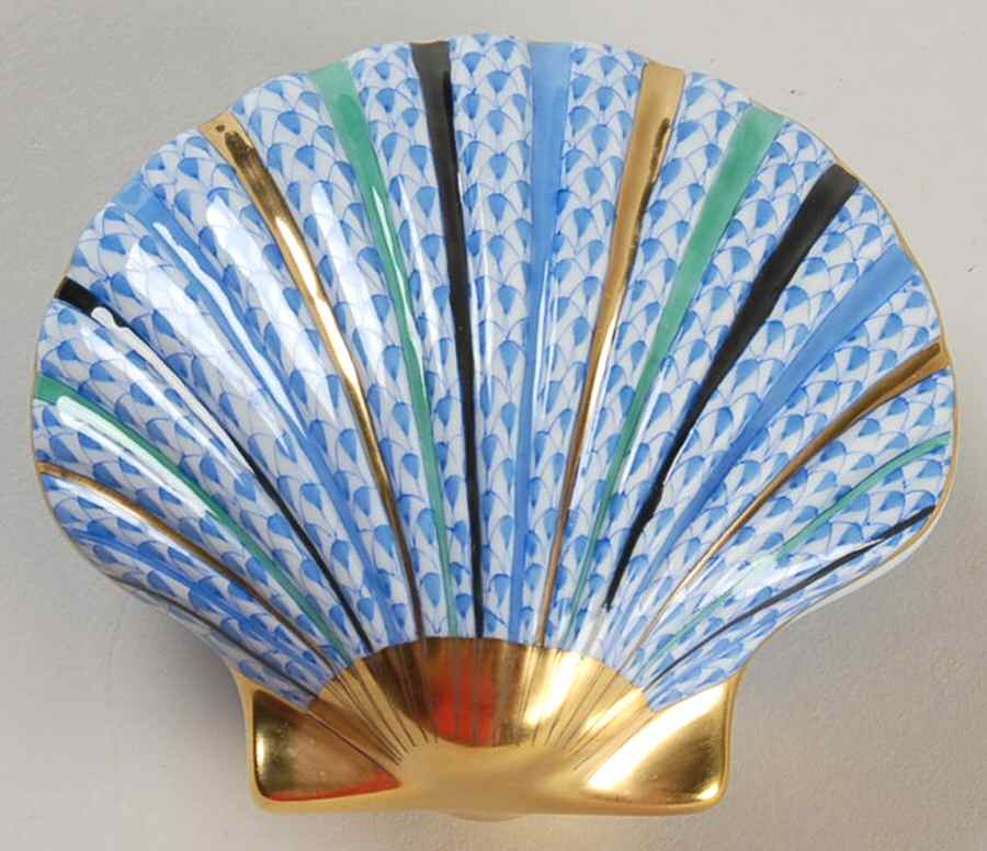 Shells Scallop Shell-Blue - No Box by Herend-1