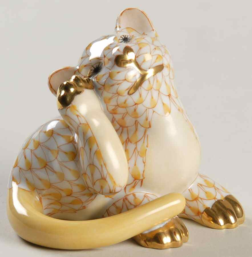 Wild Cats Lion Cub-Butterscotch - No Box by Herend-1