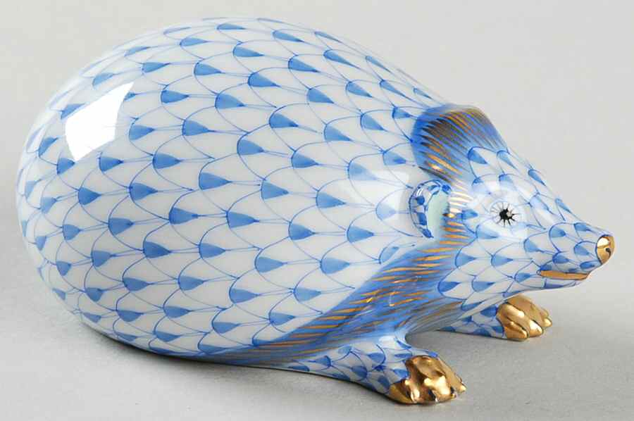 Wild Animals Hedgehog-Blue - No Box by Herend-1