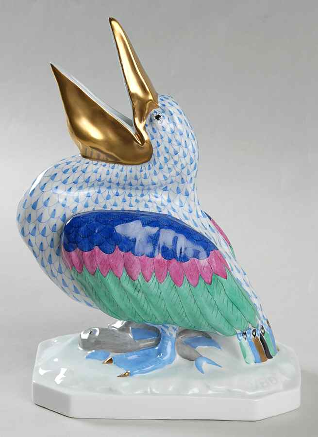 Waterfowl Pelican-Blue - No Box by Herend-1