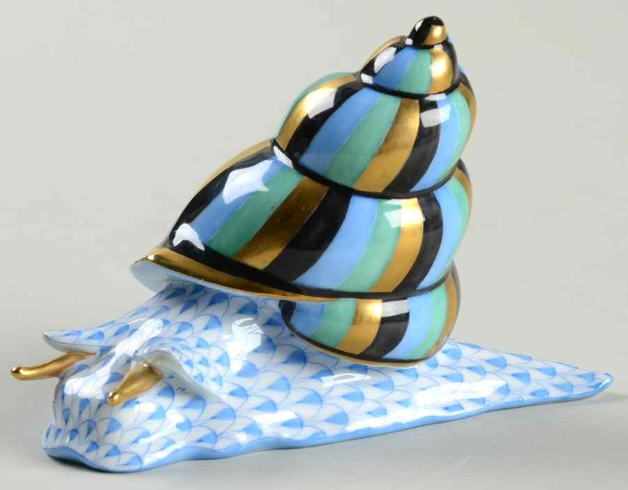 Bugs & Friends Snail-Blue - No Box by Herend-1