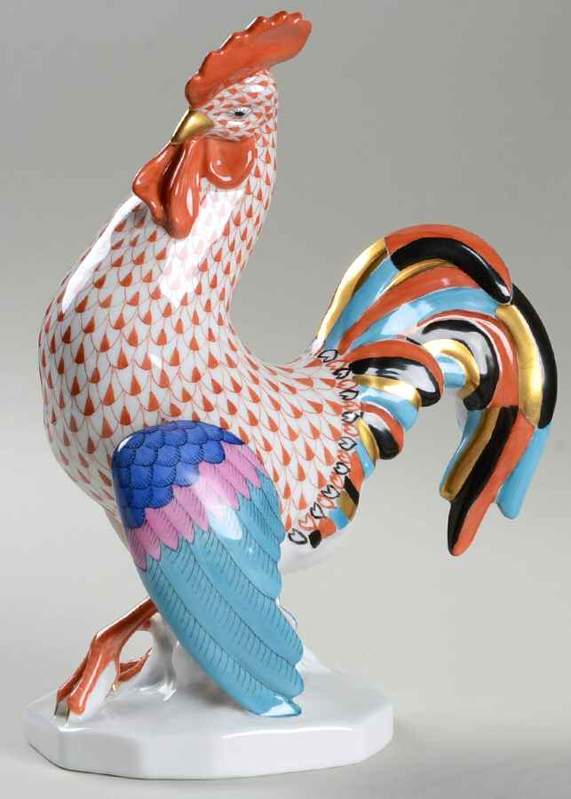 Roosters Large Cocky Rooster-Rust - No Box by Herend-1