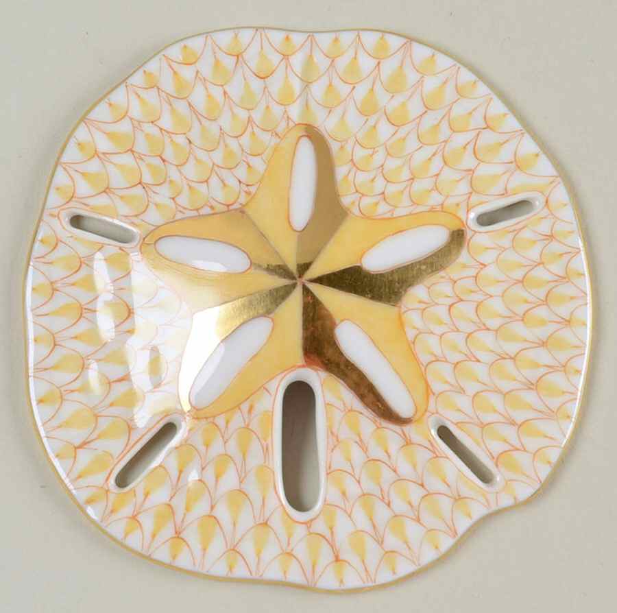 Shells Sand Dollar-Butterscotch - No Box by Herend-1