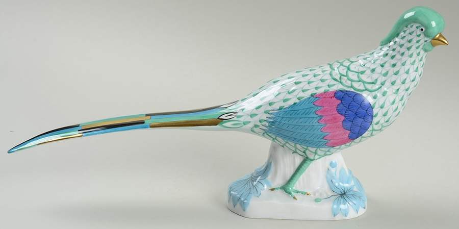 Game Birds Pheasant-Green - No Box by Herend-1