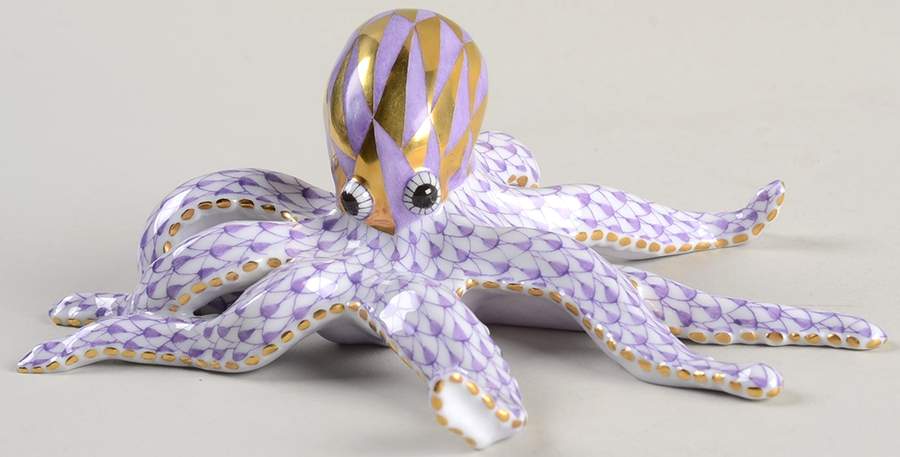 Sea Marine Animals Octopus-Lilac - No Box by Herend-1