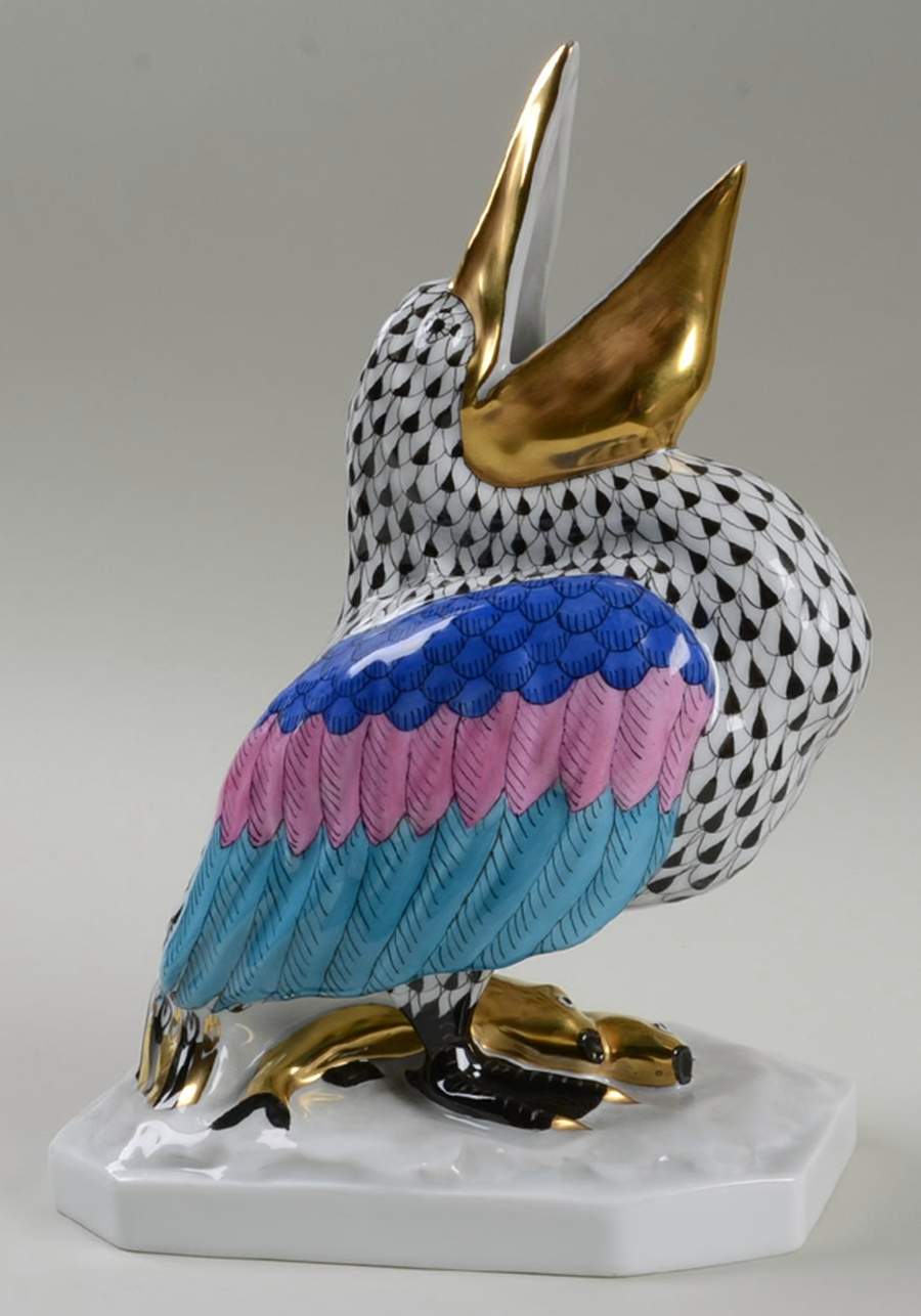 Waterfowl Pelican-Black - No Box by Herend-1