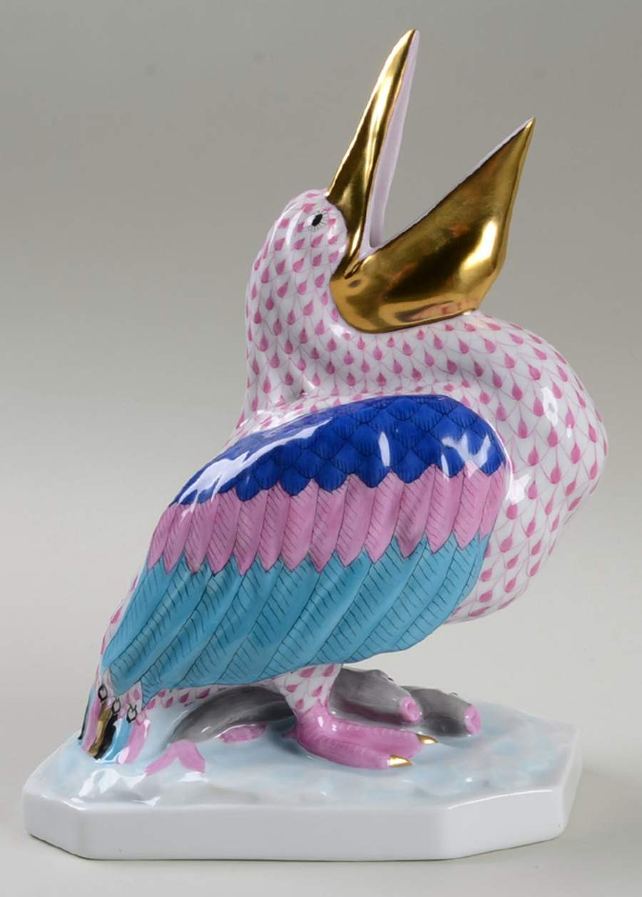 Waterfowl Pelican-Raspberry - No Box by Herend-1