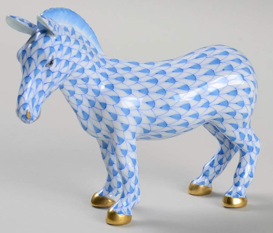 Horses (Equine) Zebra-Blue - No Box by Herend-1