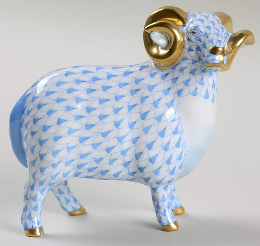 Rams English Ram-Blue - No Box by Herend-1